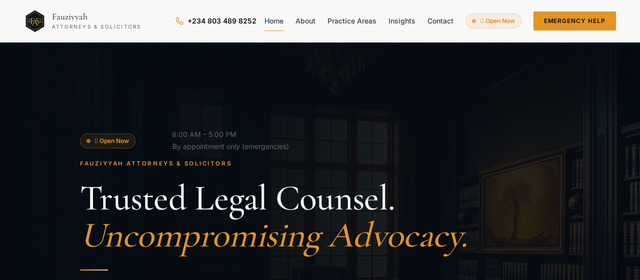 Fauziyyah Attorneys website preview